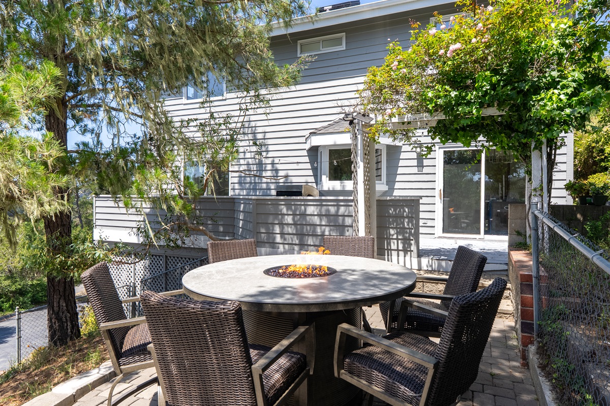 Inviting terrace perfect for an evening by the fire.