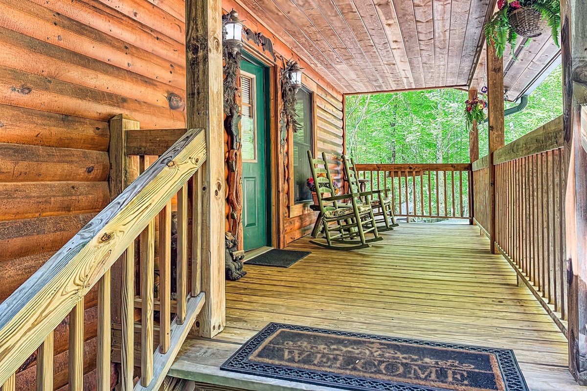 Relaxing front porch rockers for that morning coffee break