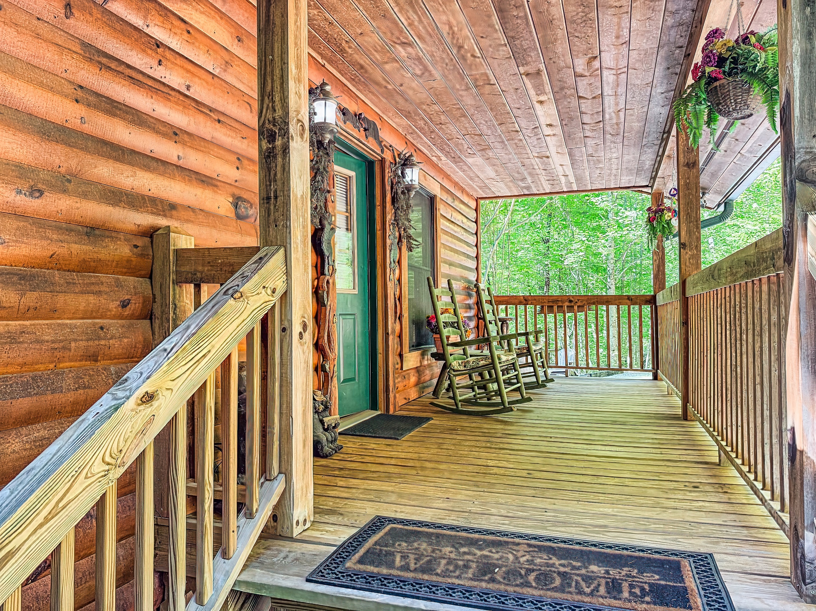 Relaxing front porch rockers for that morning coffee break