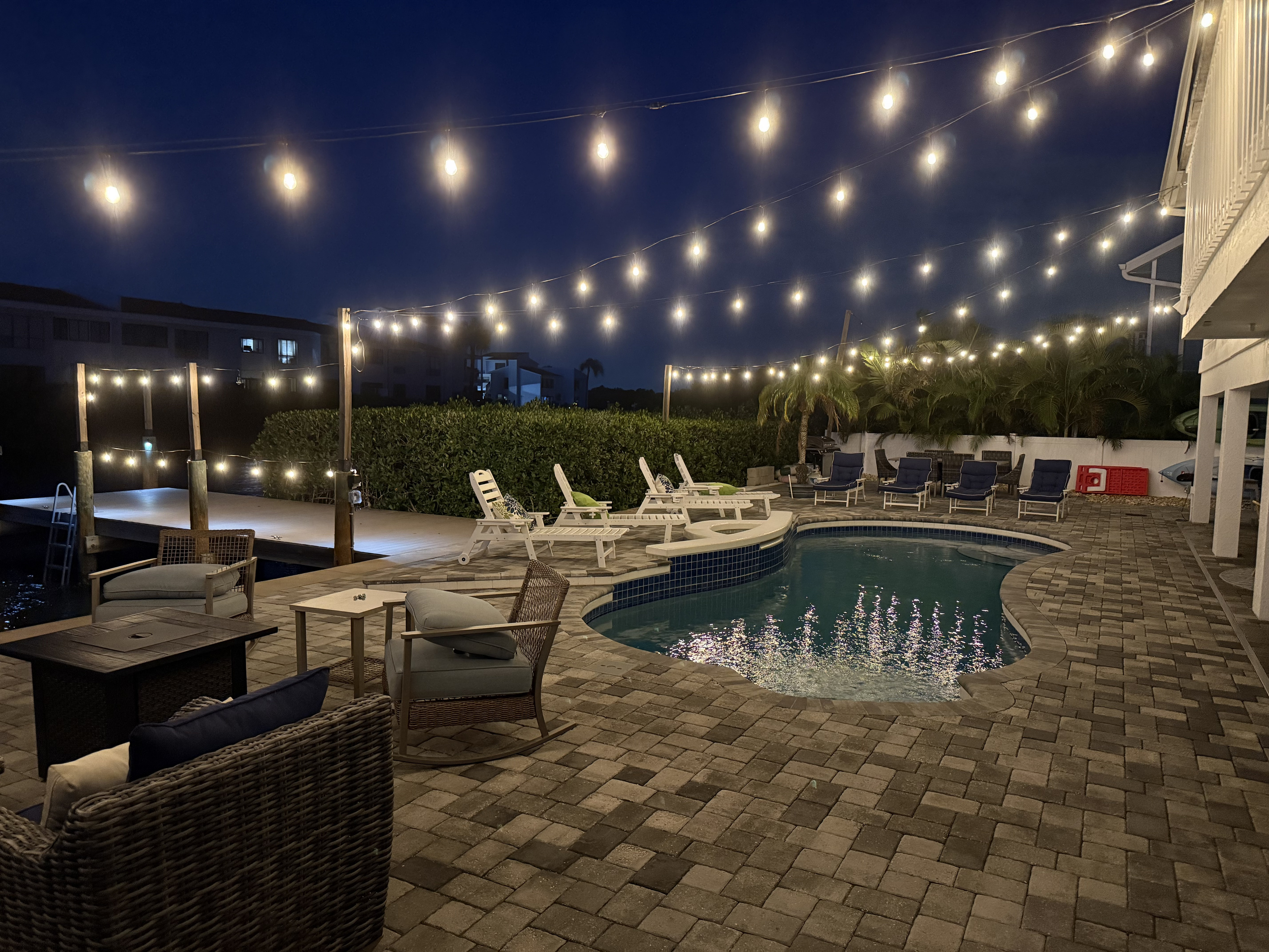 Lighted Patio for evening entertaining