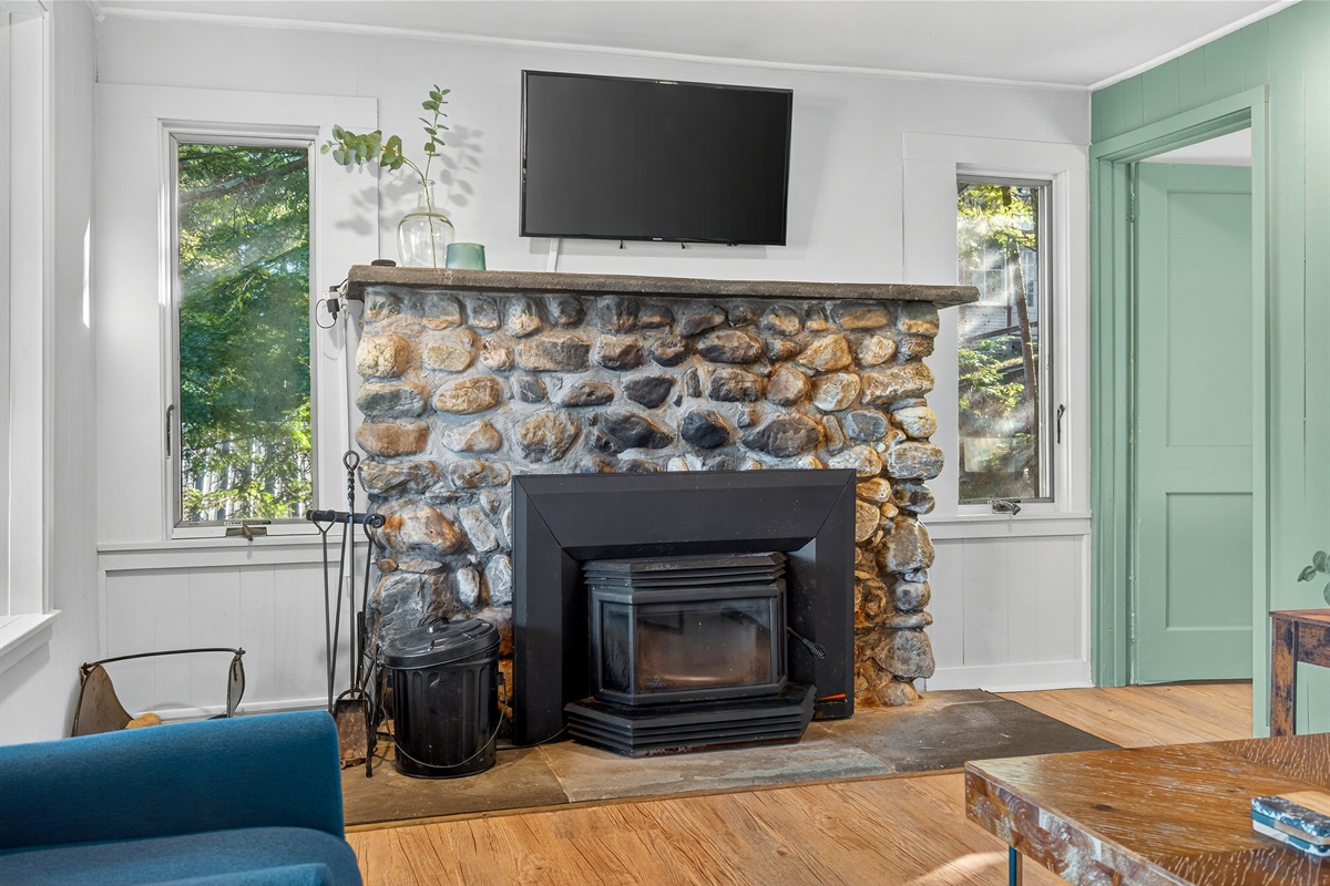 Comfortable family room with a smart TV.