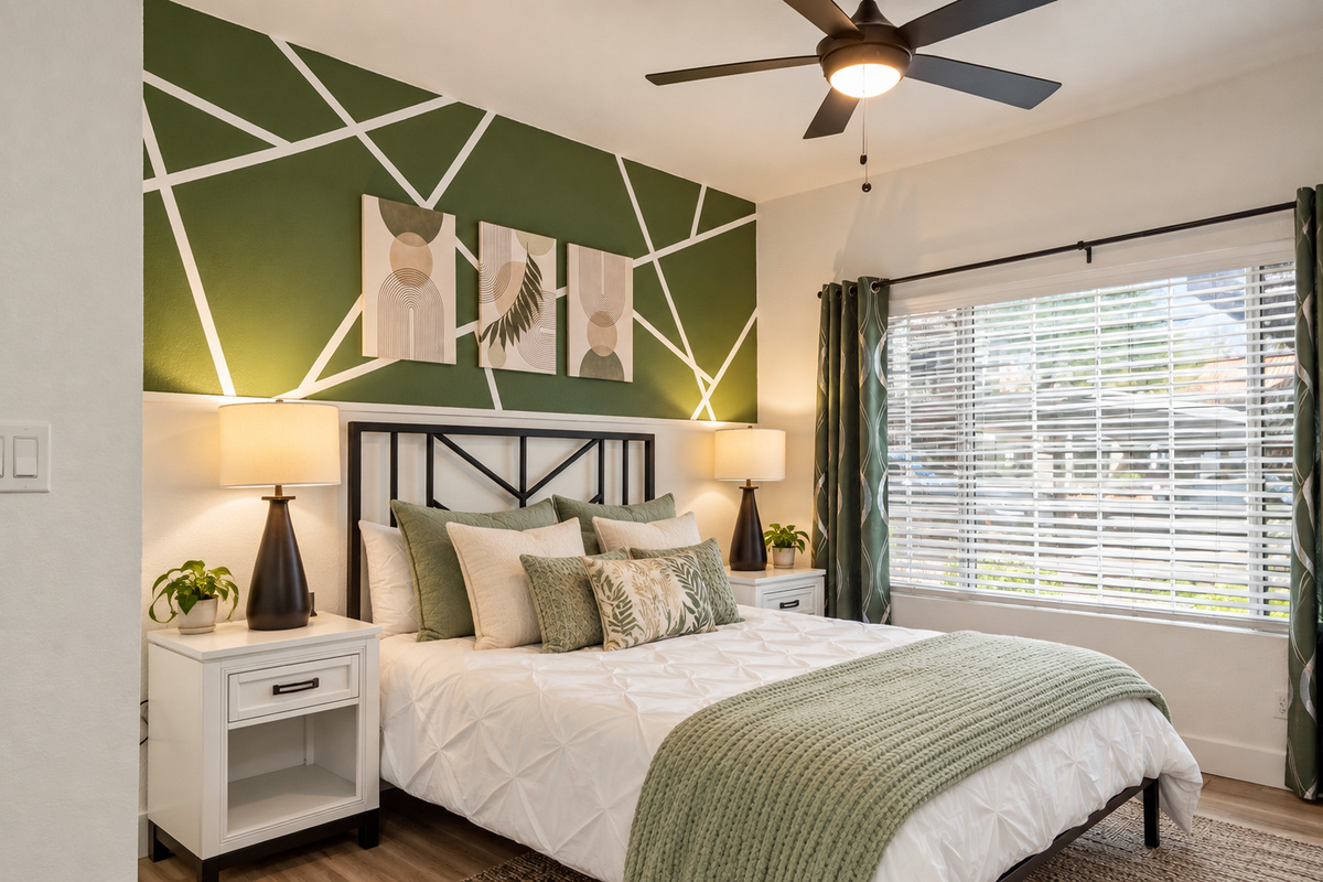 Relax in a bedroom filled with warmth and charm.