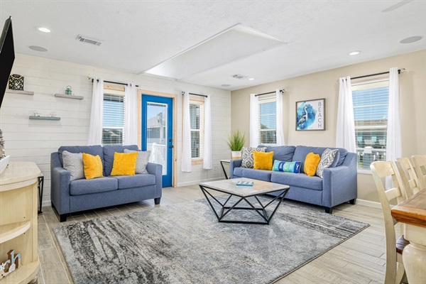 Open concept living dining and kitchen