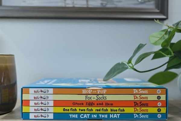 Thoughtful decor details featuring a curated selection of classic books