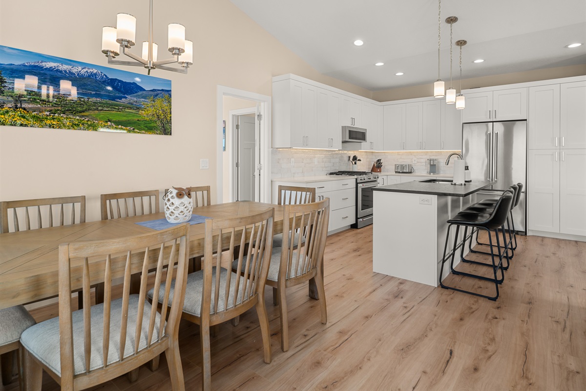 Dining space with beautiful natural light and easy access to the kitchen.