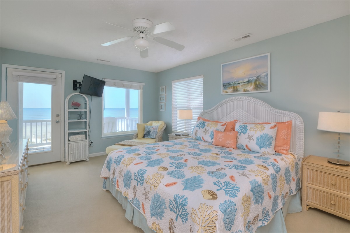 Upstairs King Bedroom Oceanfront