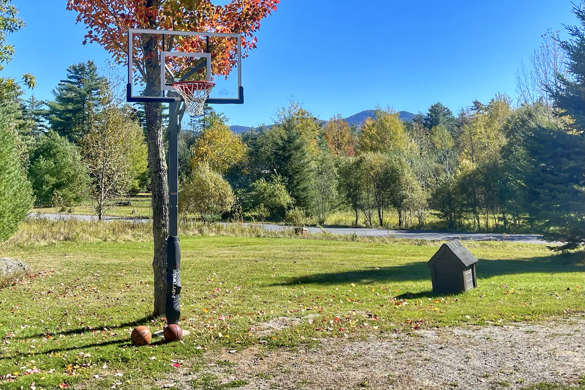 Shoot hoops at Adirondack Alpine Cabin with the Goliath in-ground basketball hoop.