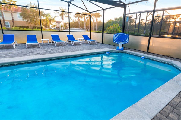 Private heated pool and sunny patio — your family’s favorite place to relax and play.