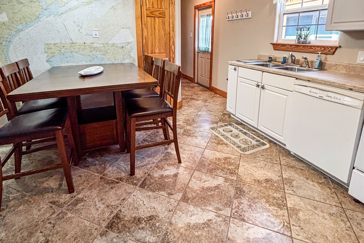 Dining table with seating for six