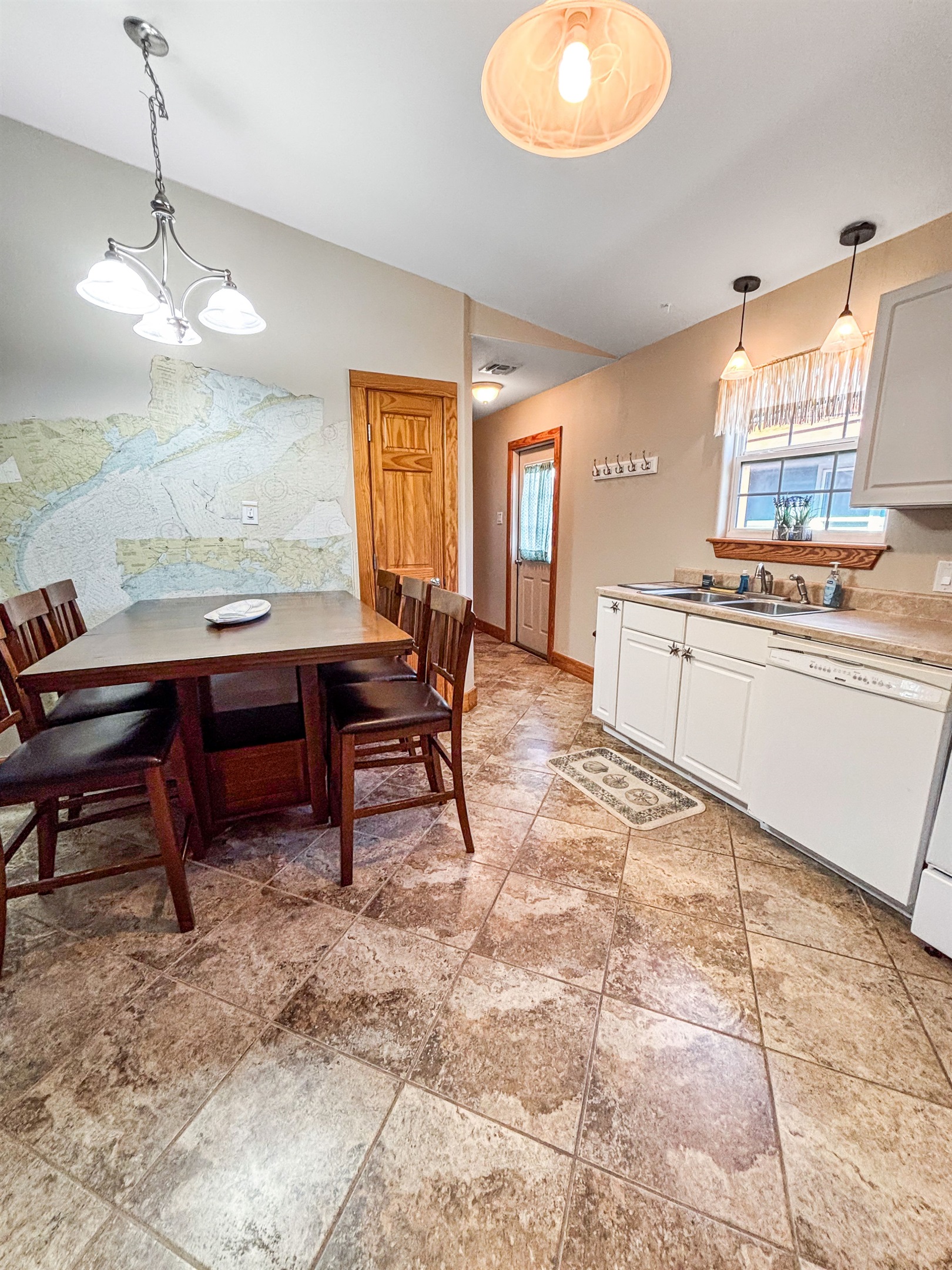 Dining table with seating for six