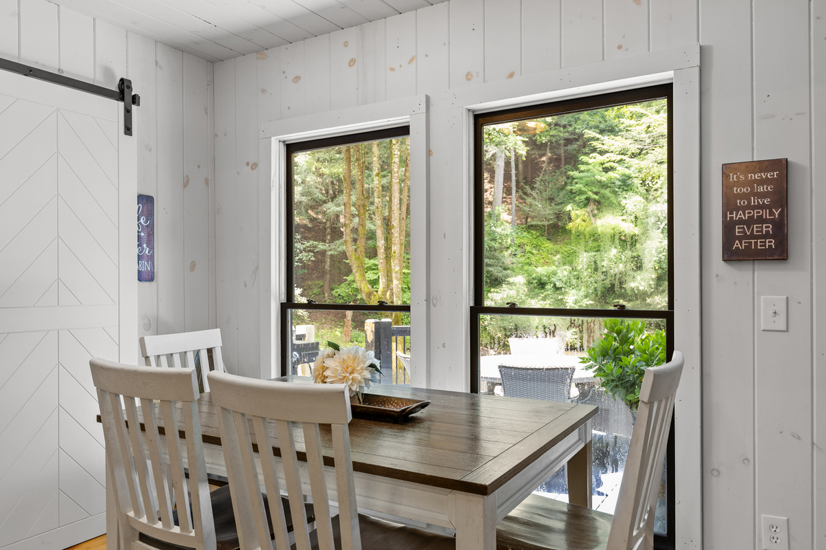 Gather around the dining table for meals, games, or planning tomorrow's adventure.