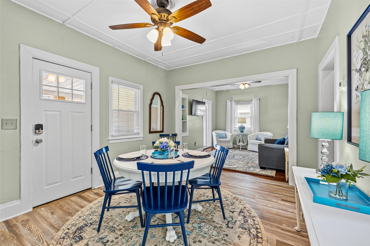 View from the Dining room into the living room
