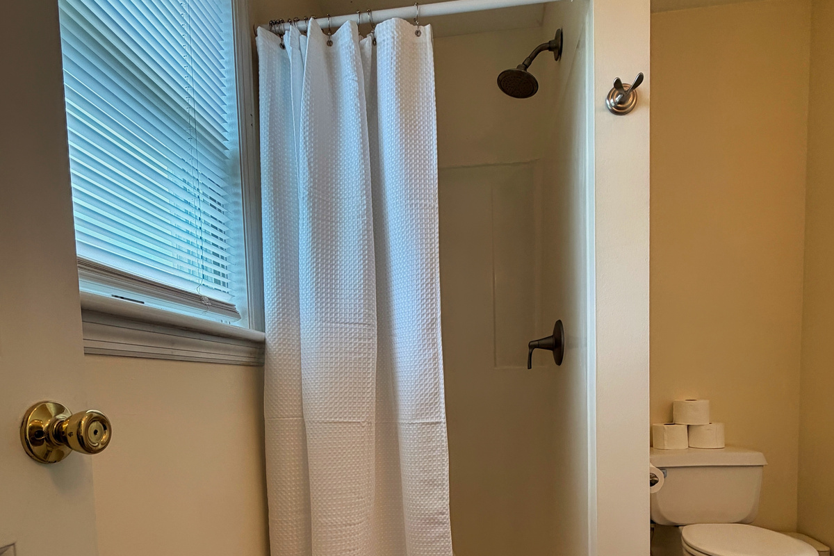 2nd floor bedroom with Queen bed ensuite bathroom w/ shower