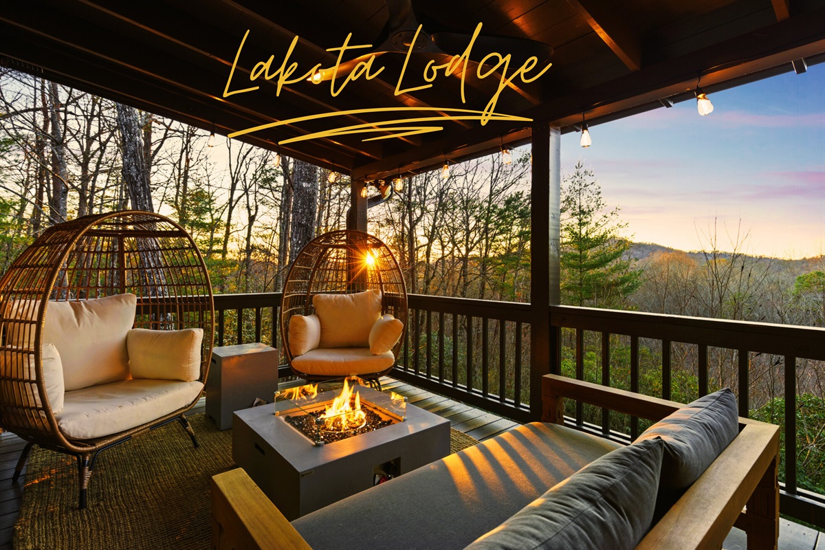 Welcome to Lakota Lodge! Gather in the spacious living room for family time, board games, or simply unwinding by the wood burning fire place.