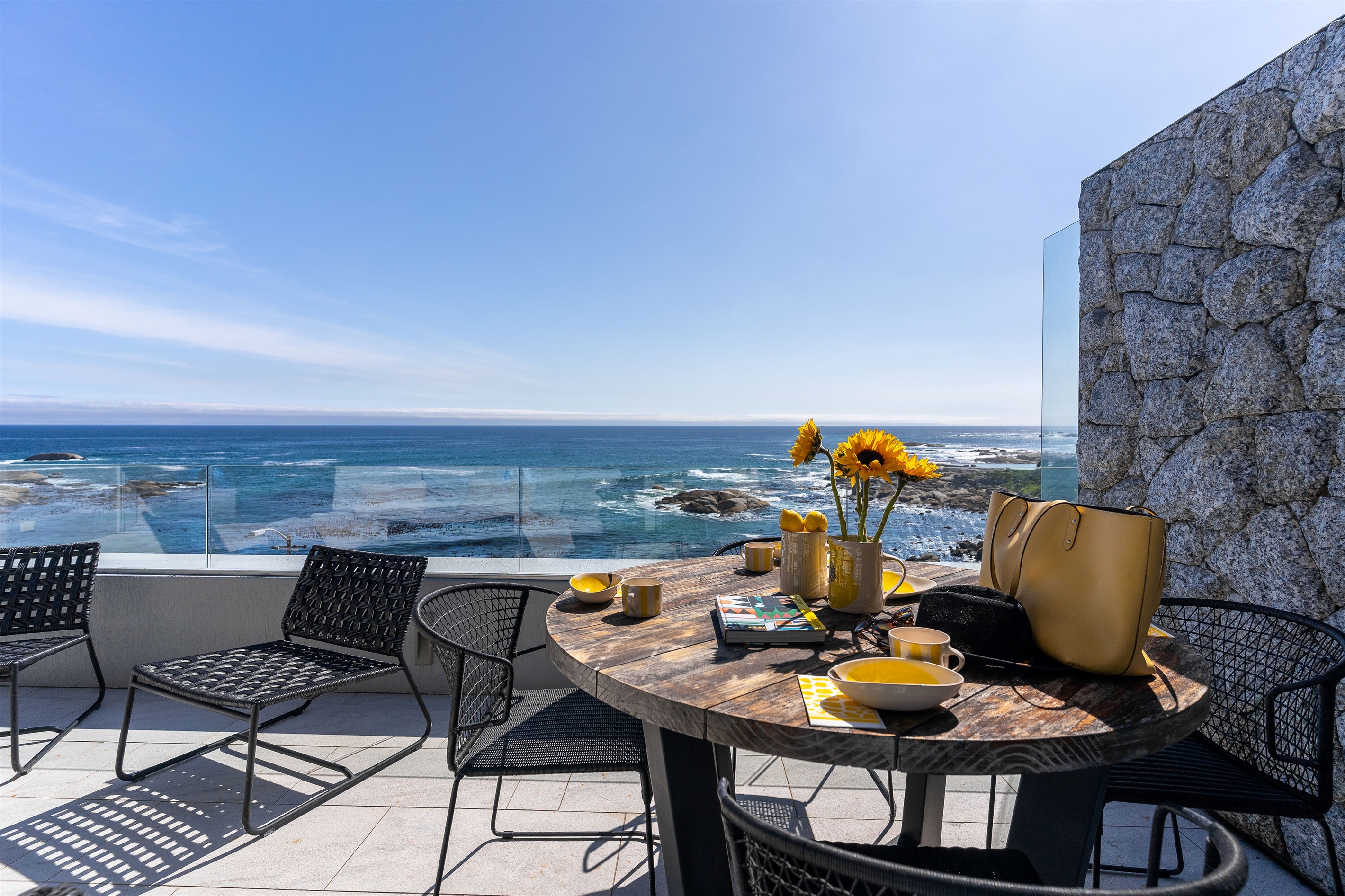 Morning coffee with ocean breeze