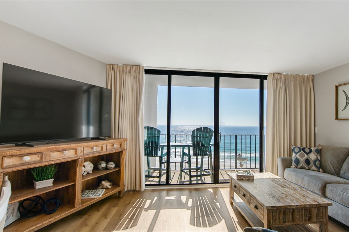 Stunning floor to ceiling views from our sliding glass door