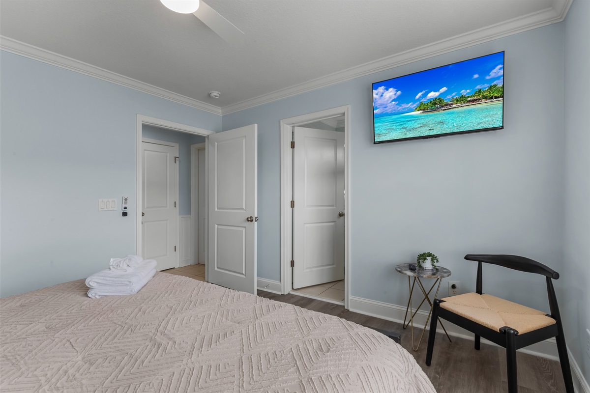 Bedroom 3 upstairs. King bed. Private bathroom