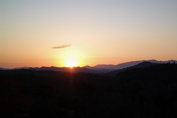 Watch beautiful sunrises in the morning from any deck of the cabin
