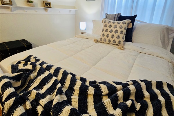 Your upstairs retreat—comfort, style, and everything you need.