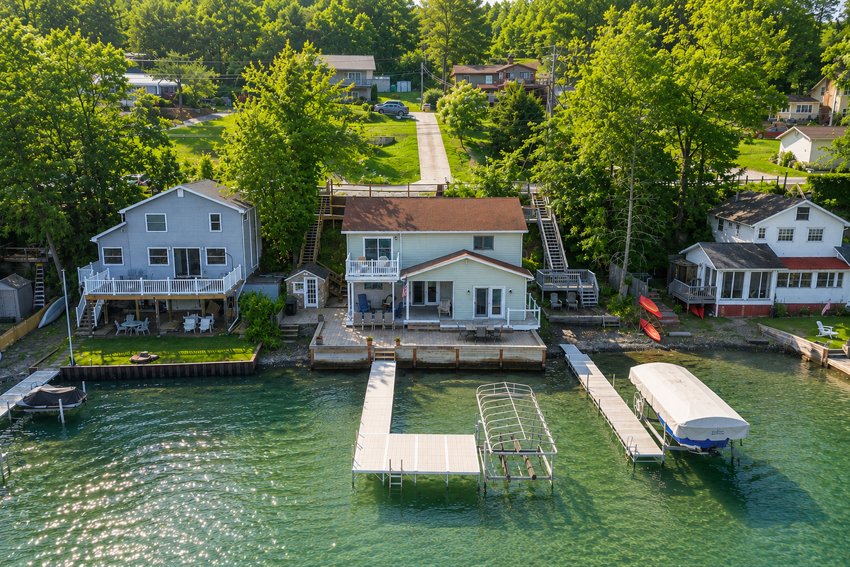 Drone view of the house and the community