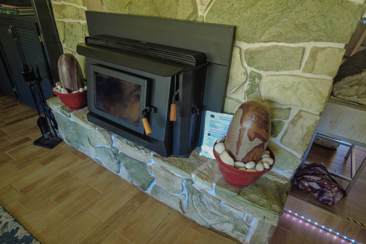 Cast Iron Stove with Catalytic converter - see special instructions n how to use - its not a regular one, uses cured wood available on site.