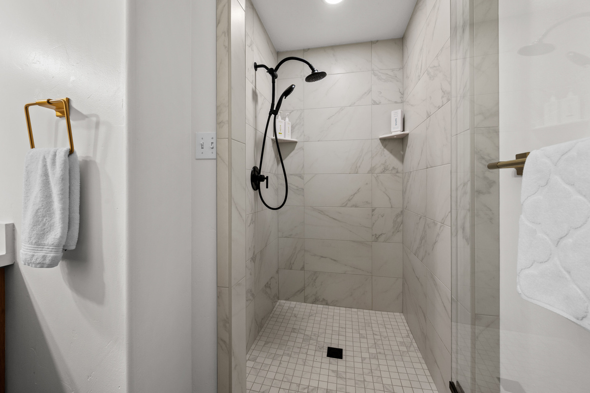 Refresh in the beautifully finished shower before heading out for another Ogden Valley adventure.