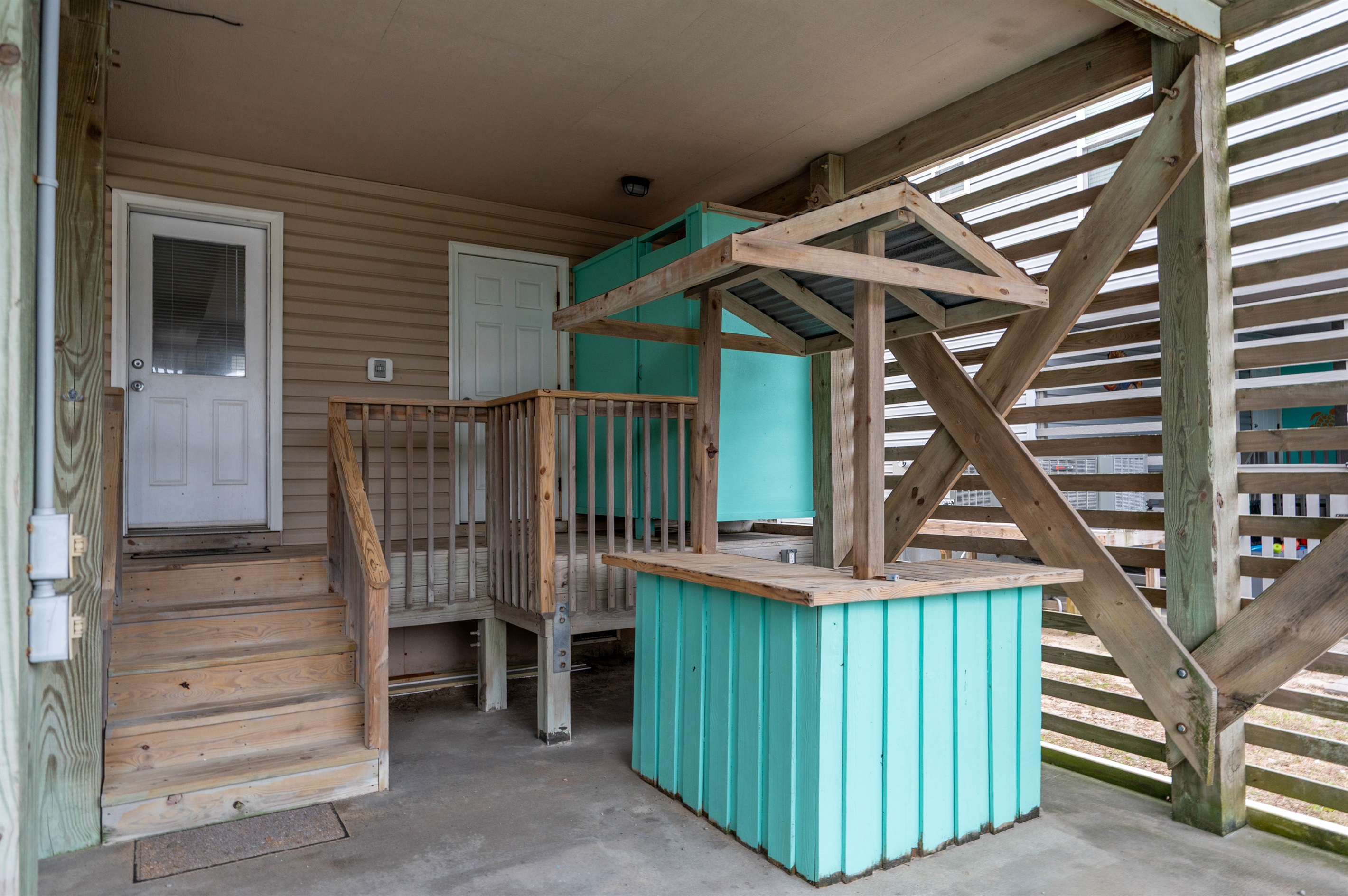 Fun backyard tiki bar—perfect for relaxing with a drink.
