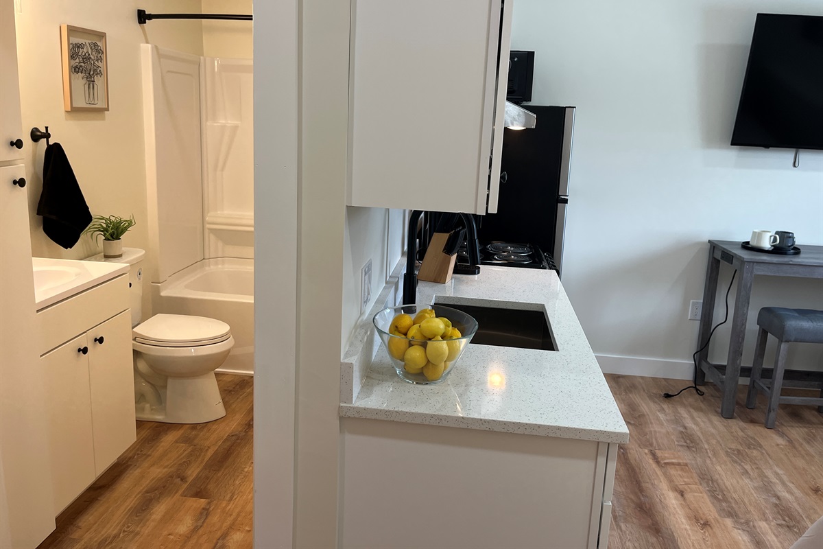 Kitchen and bathroom