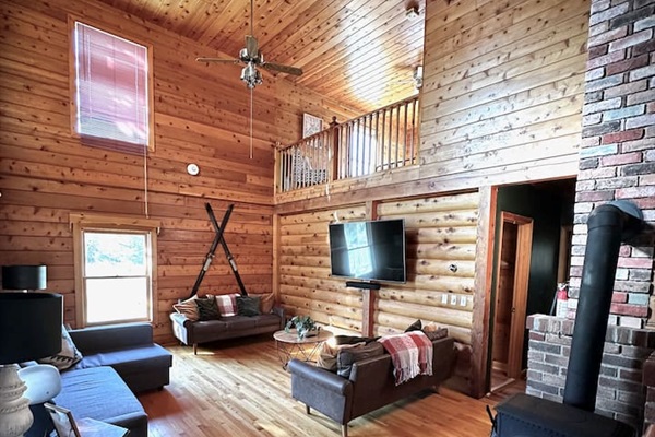 Cozy up in the spacious living room