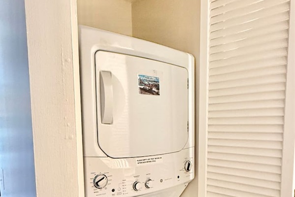 In unit laundry located in the second bathroom