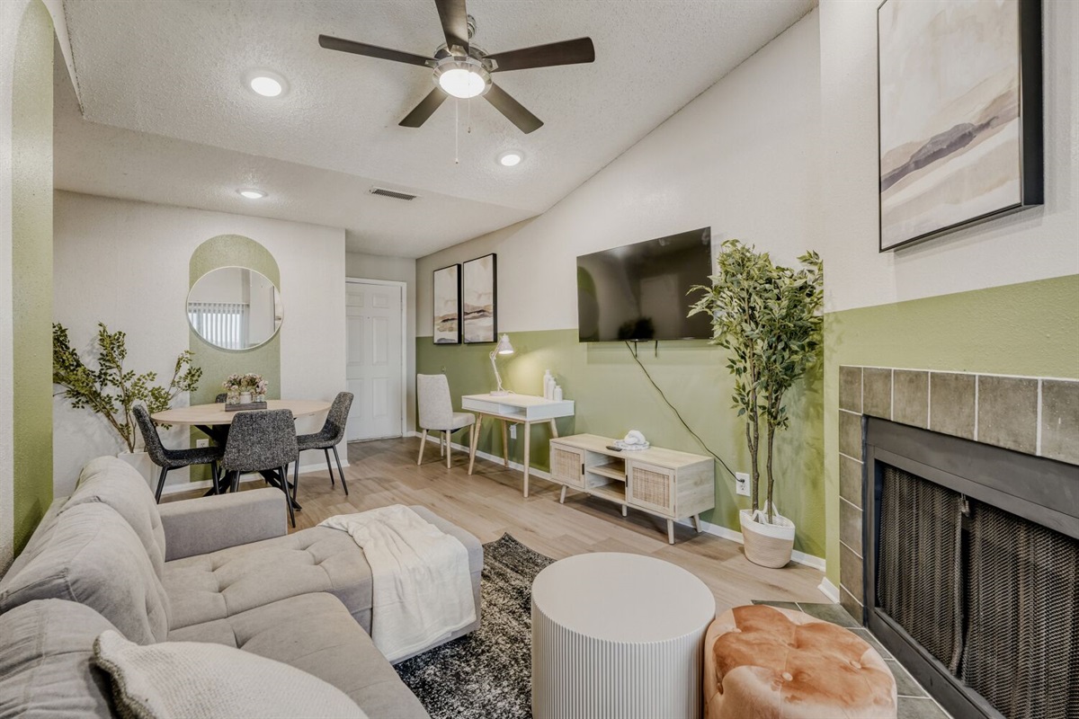 Modern comfort meets cozy charm.