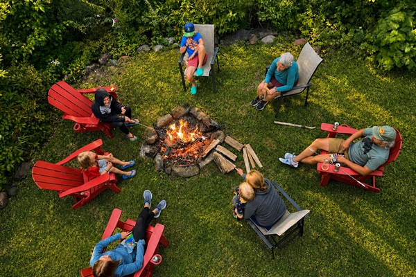 The perfect gathering place after a day of adventure, warm flames, cool night air, and the kind of conversations you never want to end. Just steps outside the basement door.