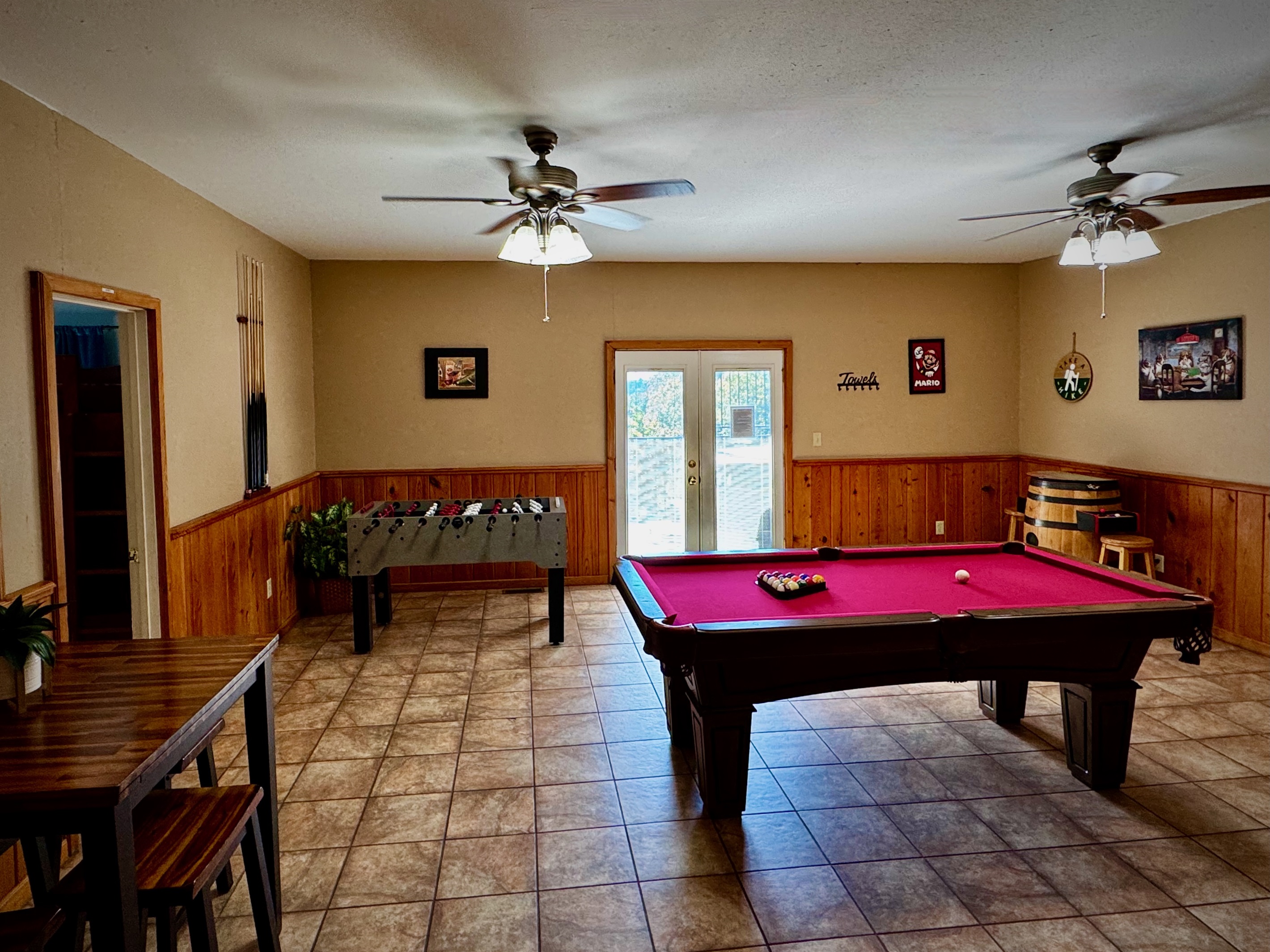 Activities for almost everyone in the game room, including access to the hot tub and lower-deck!