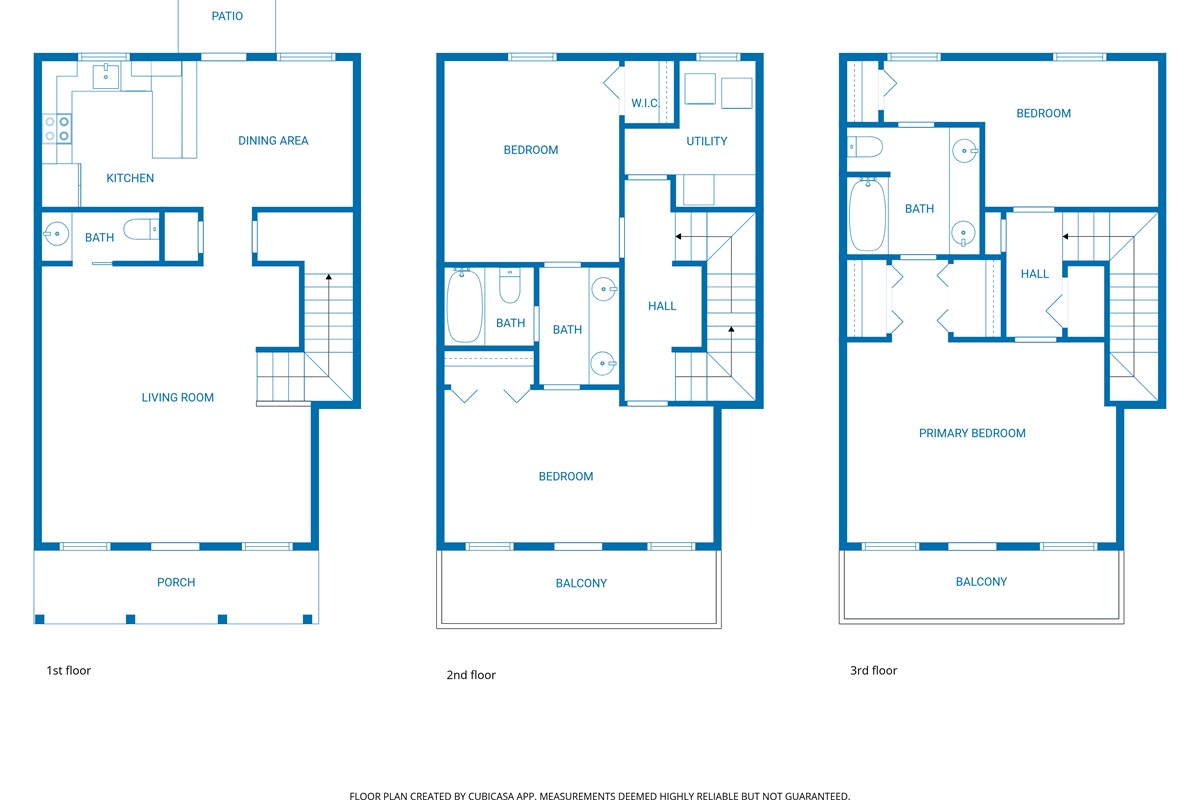 The floor plan for the entire 3 story house.