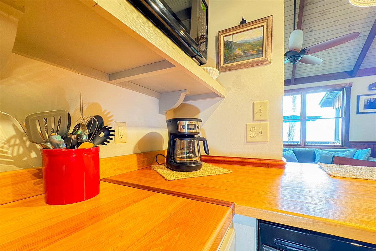 drip coffee maker in the kitchen