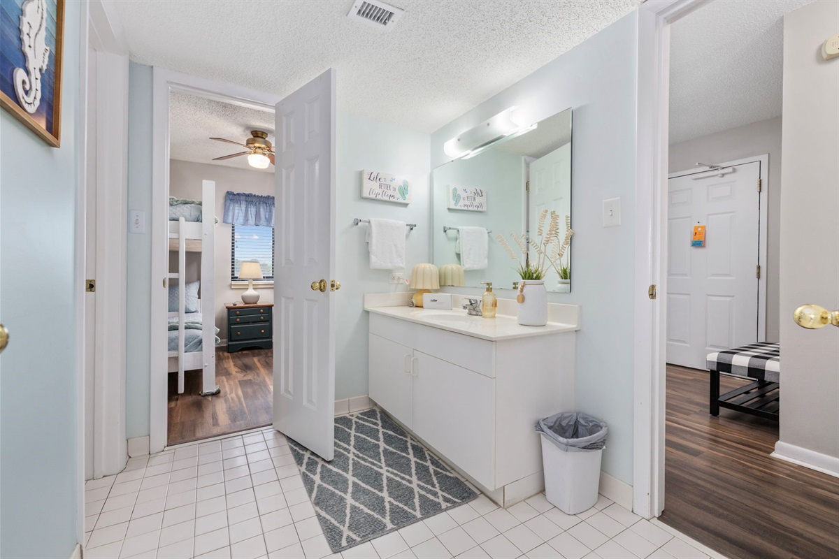 Jack & Jill Bathroom connected to the  third & fourth bedrooms