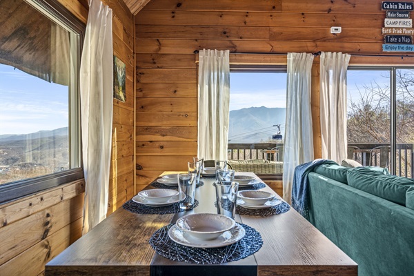 A new dining table seats 6-7 comfortably