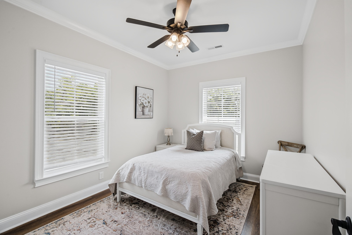 Second bedroom with a cozy queen bed and memory foam mattress