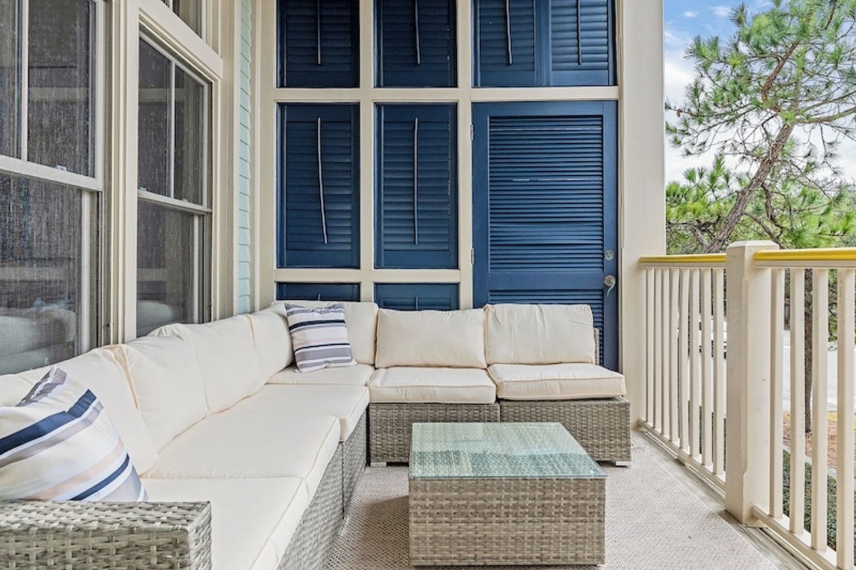 Relax on the most comfortable seats on your private patio after the beach