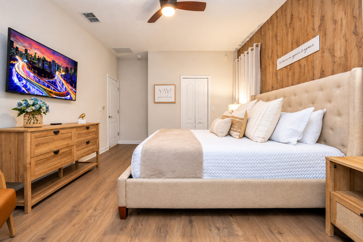 All bedrooms have a smart TV to stream your favorite shows before bedtime.
