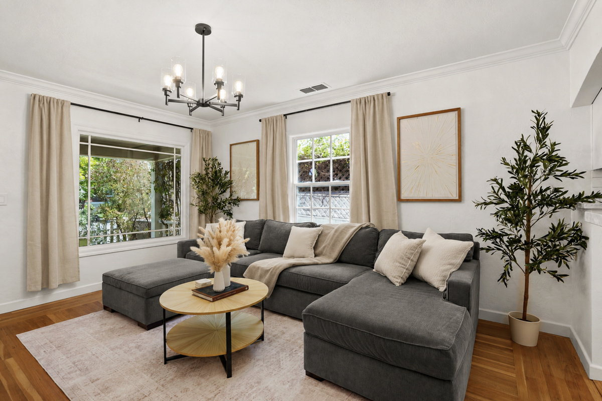 Bright open living room made for relaxing together