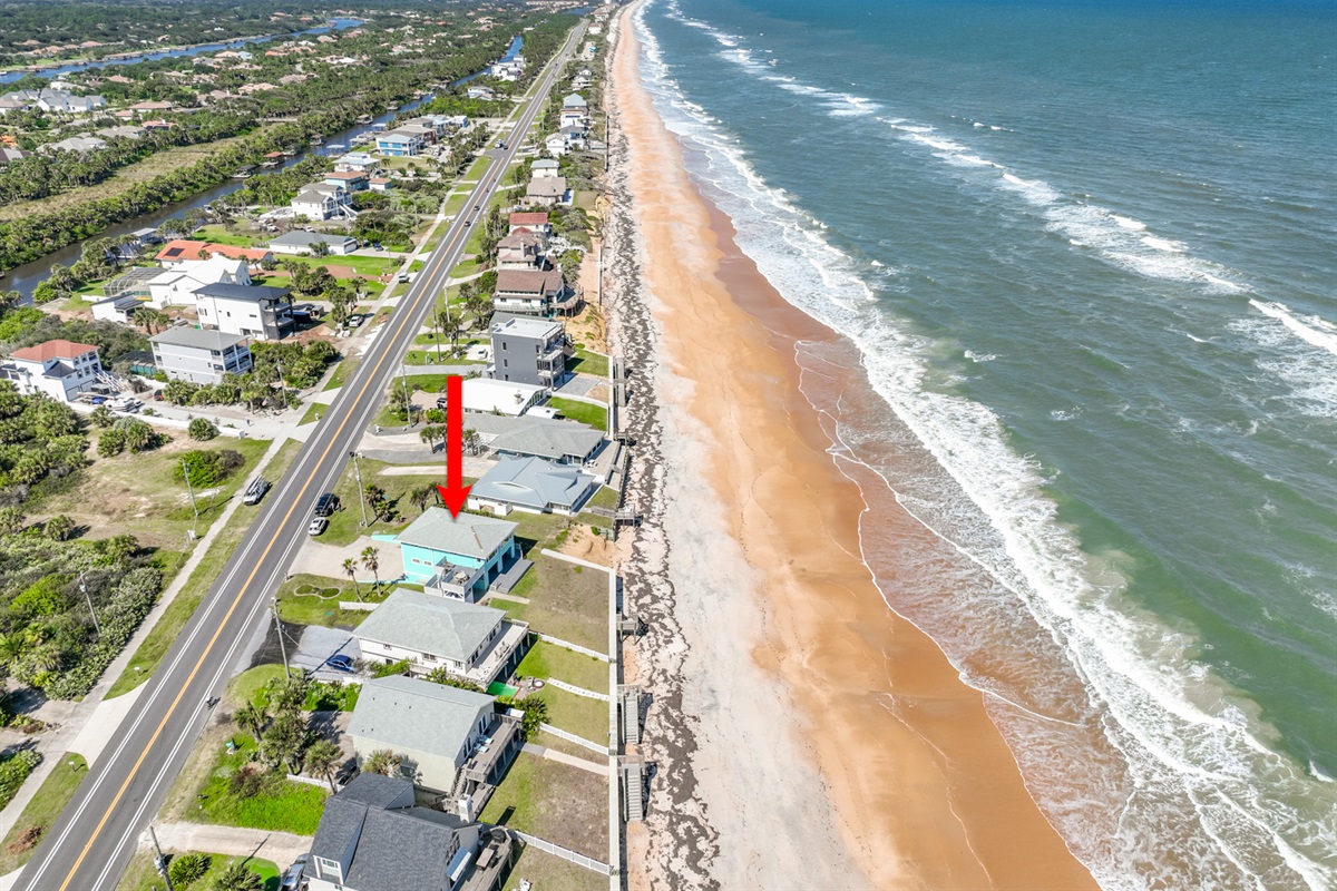 Aerial view showing your beachfront location