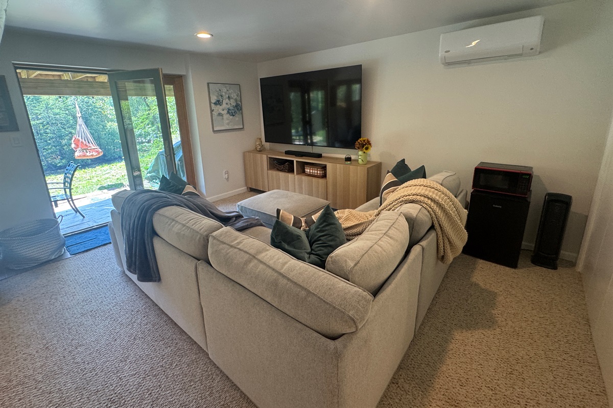 Media room with 85" SmartTV