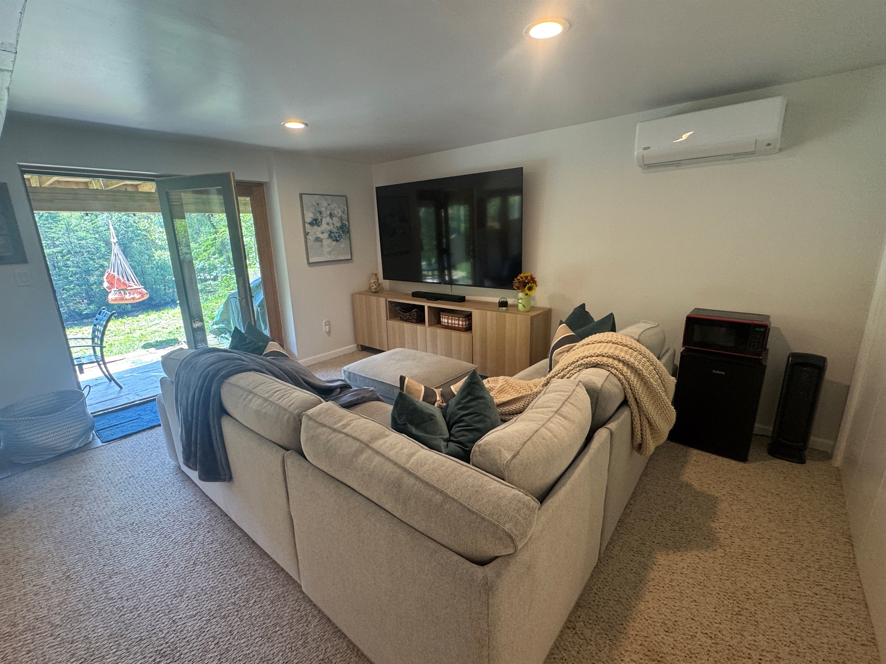 Media room with 85" SmartTV