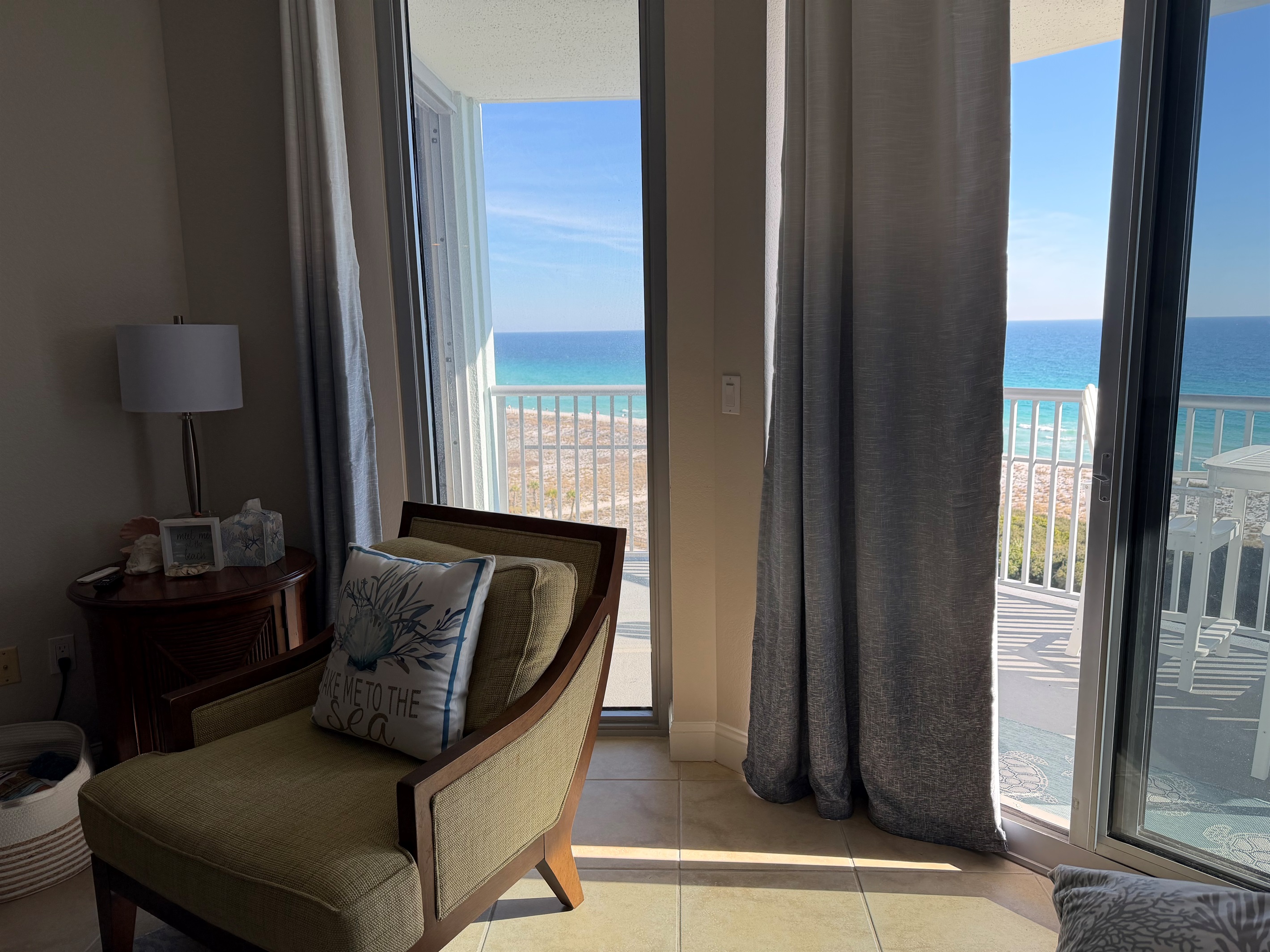 View from sofa in Family room facing east.