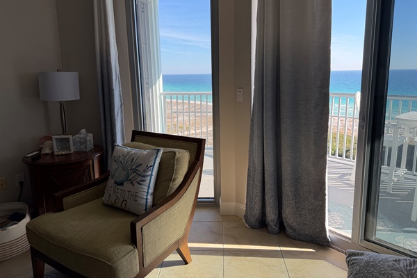 View from sofa in Family room facing east.