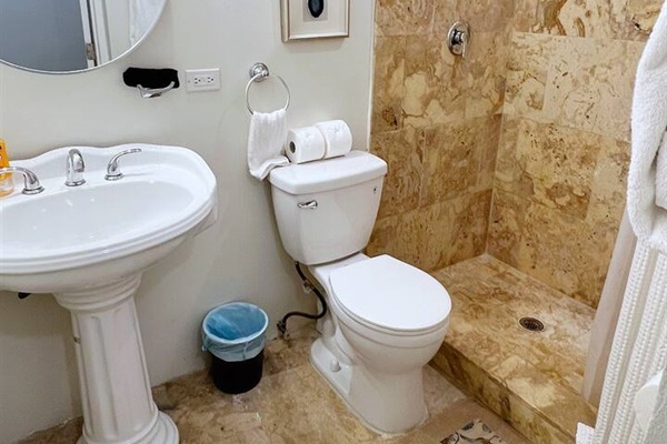 The 5th bedrooms updated bathroom.