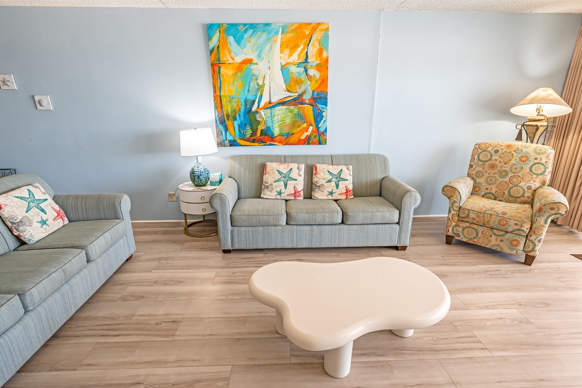 Cozy & Elegant Living Room with Panoramic Ocean Views 🌊☀️