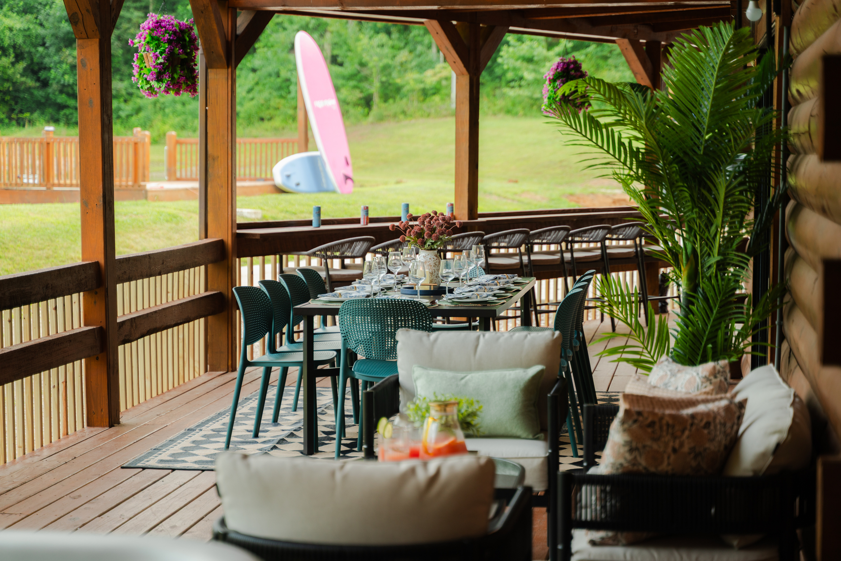 Gather outdoors with dining, conversation seating, and beautiful natural surroundings.