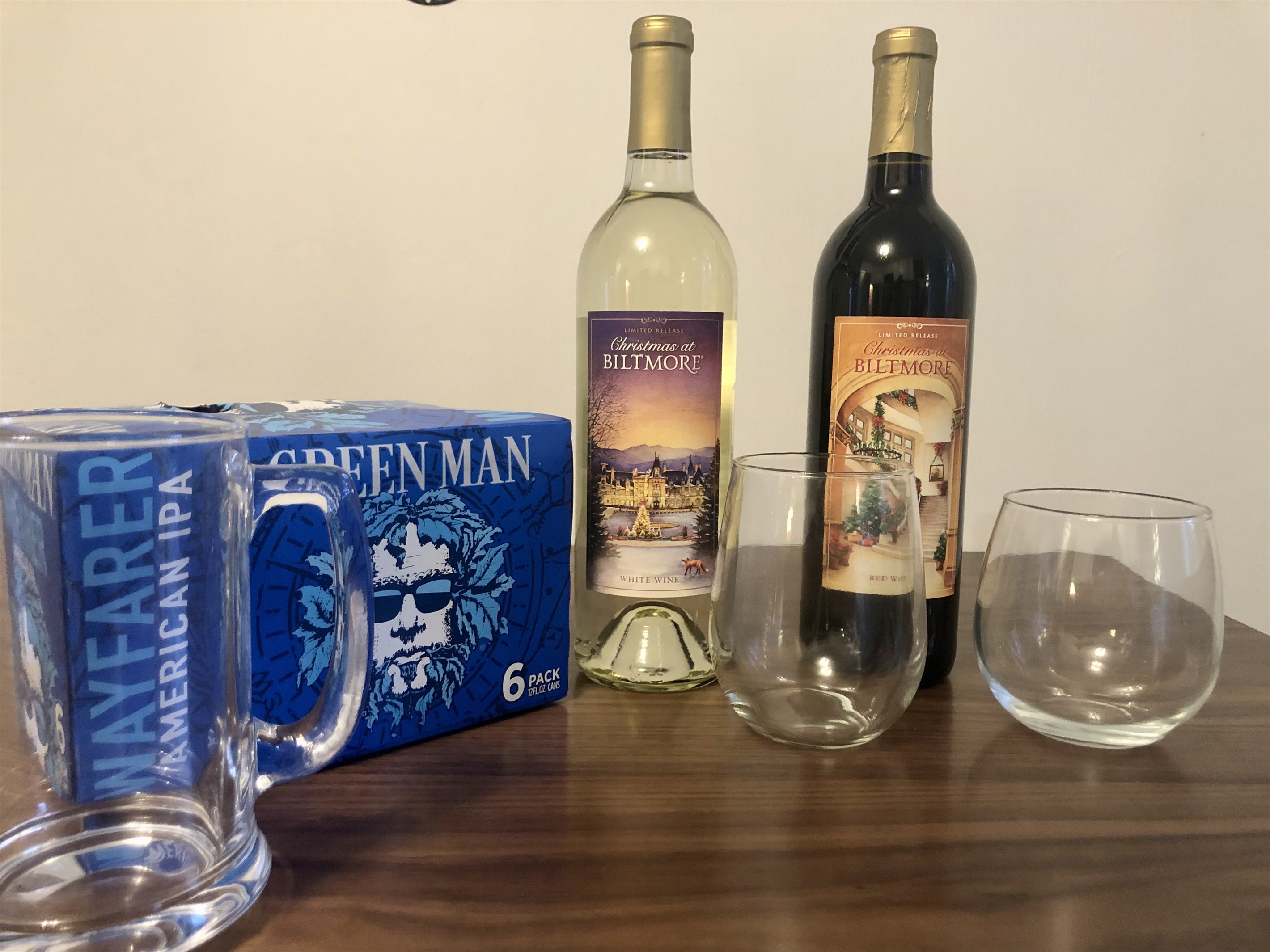 Ask us about our add-ons, featuring Biltmore wine and Green Man beer!